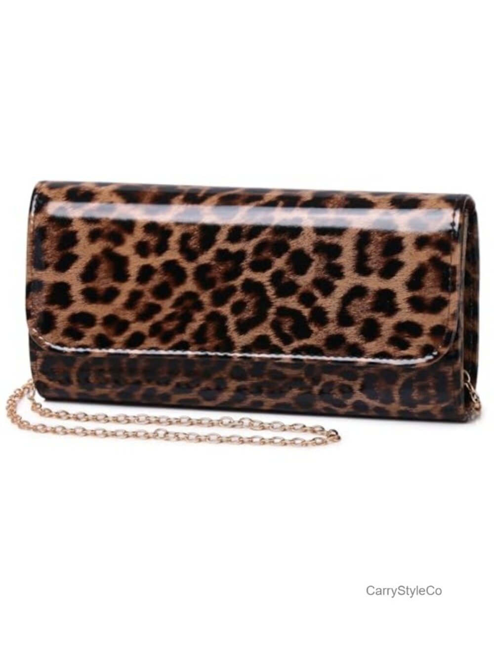 Patent Leather Envelope Clutch Evening Handbag Detachable Chain Wedding Party